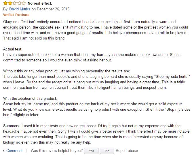 Dr amends pheromone advantage Amazon review